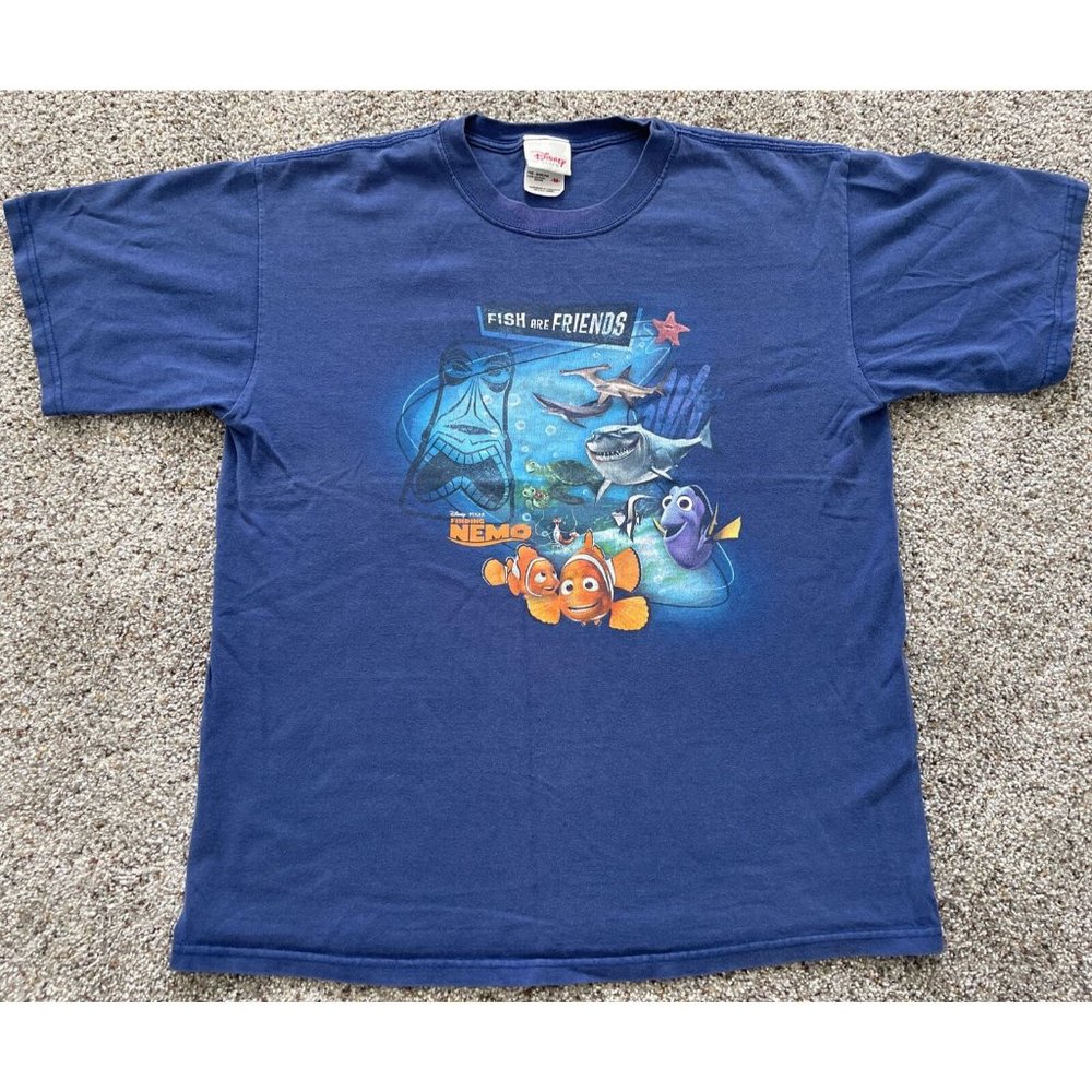 Vintage Disney Y2K Medium Finding Nemo Bruce Disney Store Movie Promo T-Shirt